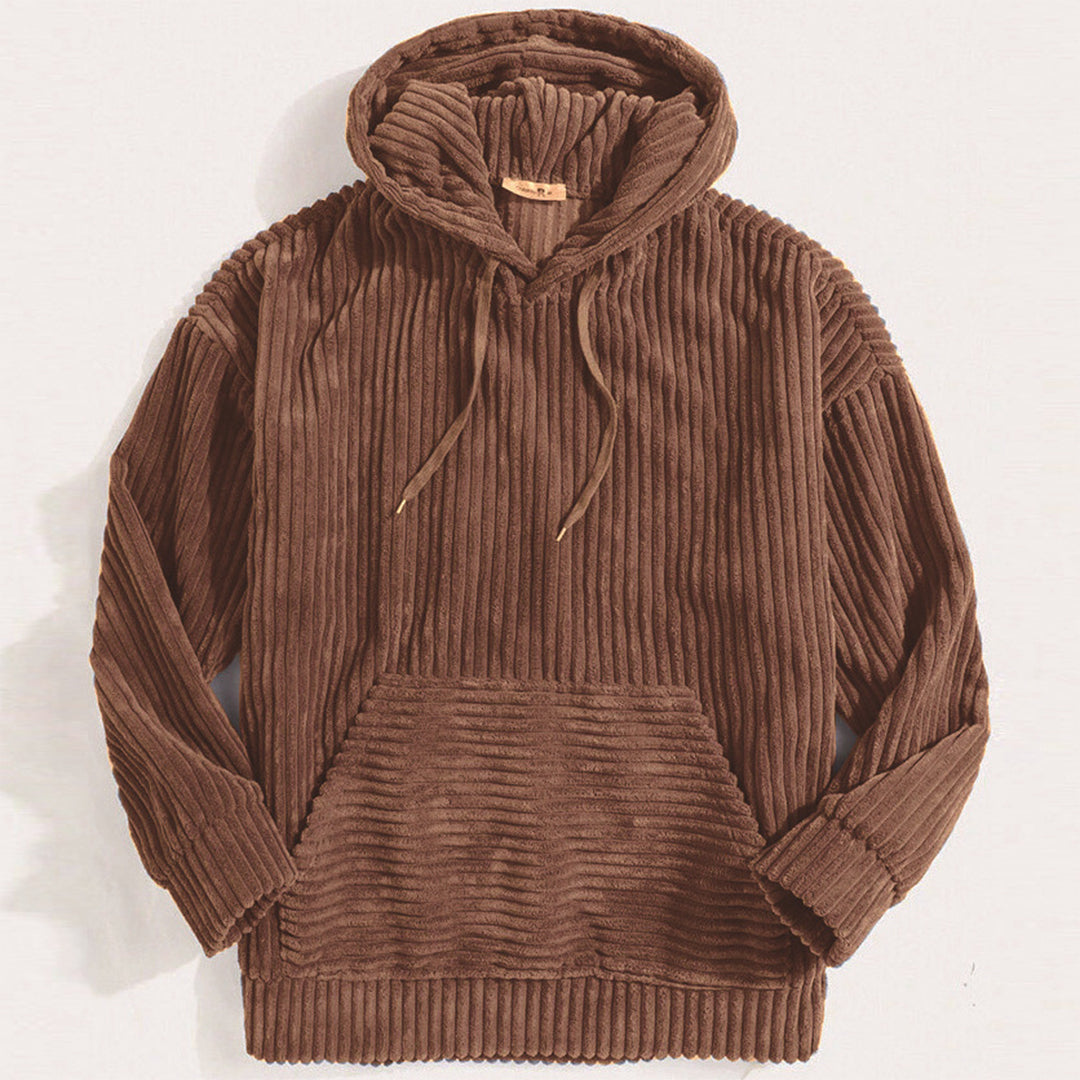 Fleece Hoodie | Warm | Kangaroo Pocket | Pullover Hoodie | Men's Hoodie-Chaps London-Brown-S-Chaps London