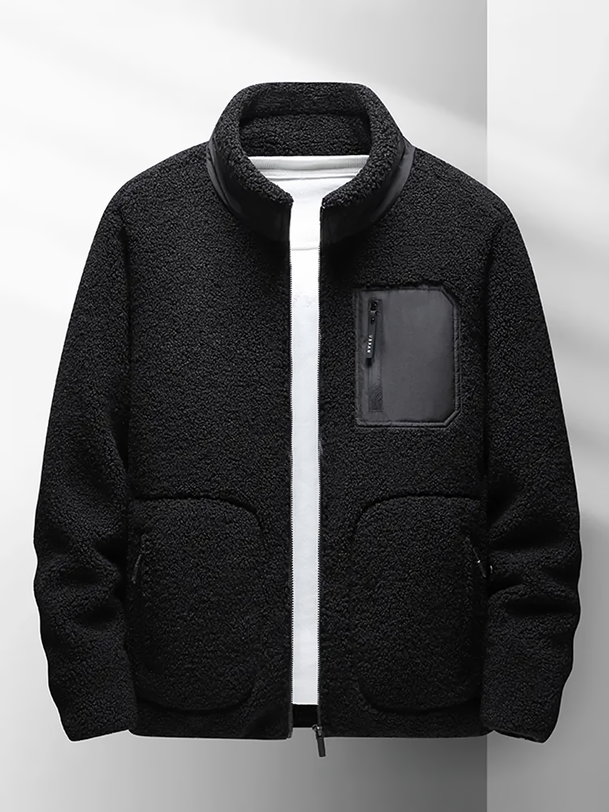 Fleece Jacket - Full Zip Warm Men's Fleece-Coats & Jackets-Chaps London-Black-XS-Chaps London