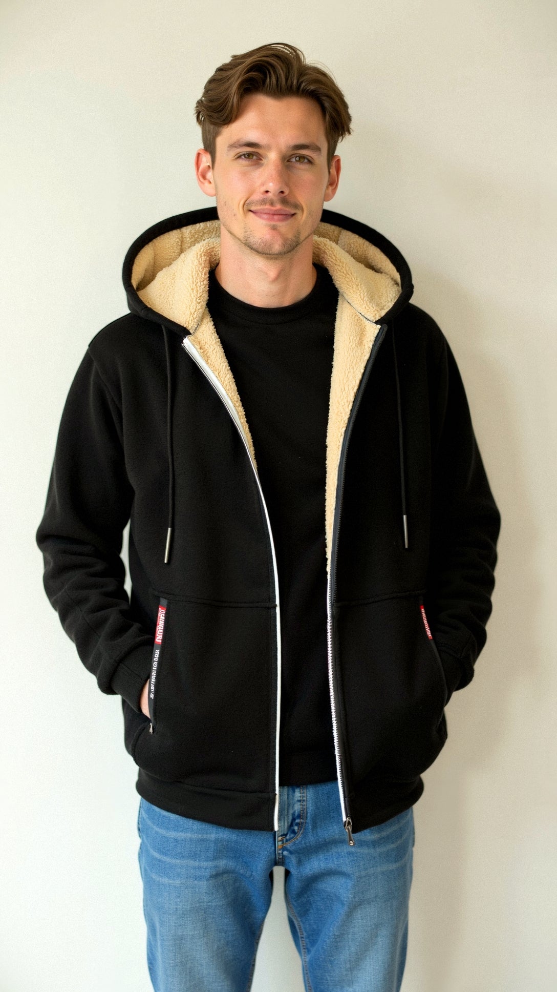 Fur Lined Hoodie - Warm - Zip-Up - Winter Hoodie - Men's Hoodie Jacket-Coats & Jackets-Chaps London-Chaps London
