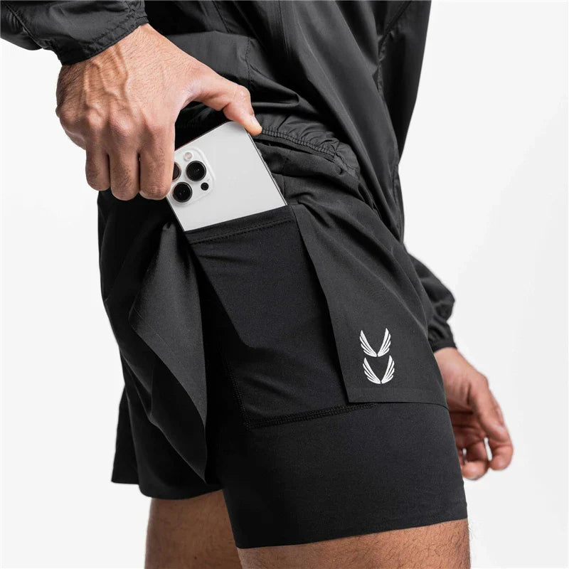Gym Shorts - 2 in 1 Men's Sport Shorts-Sportbroek man-Chaps London-Chaps London