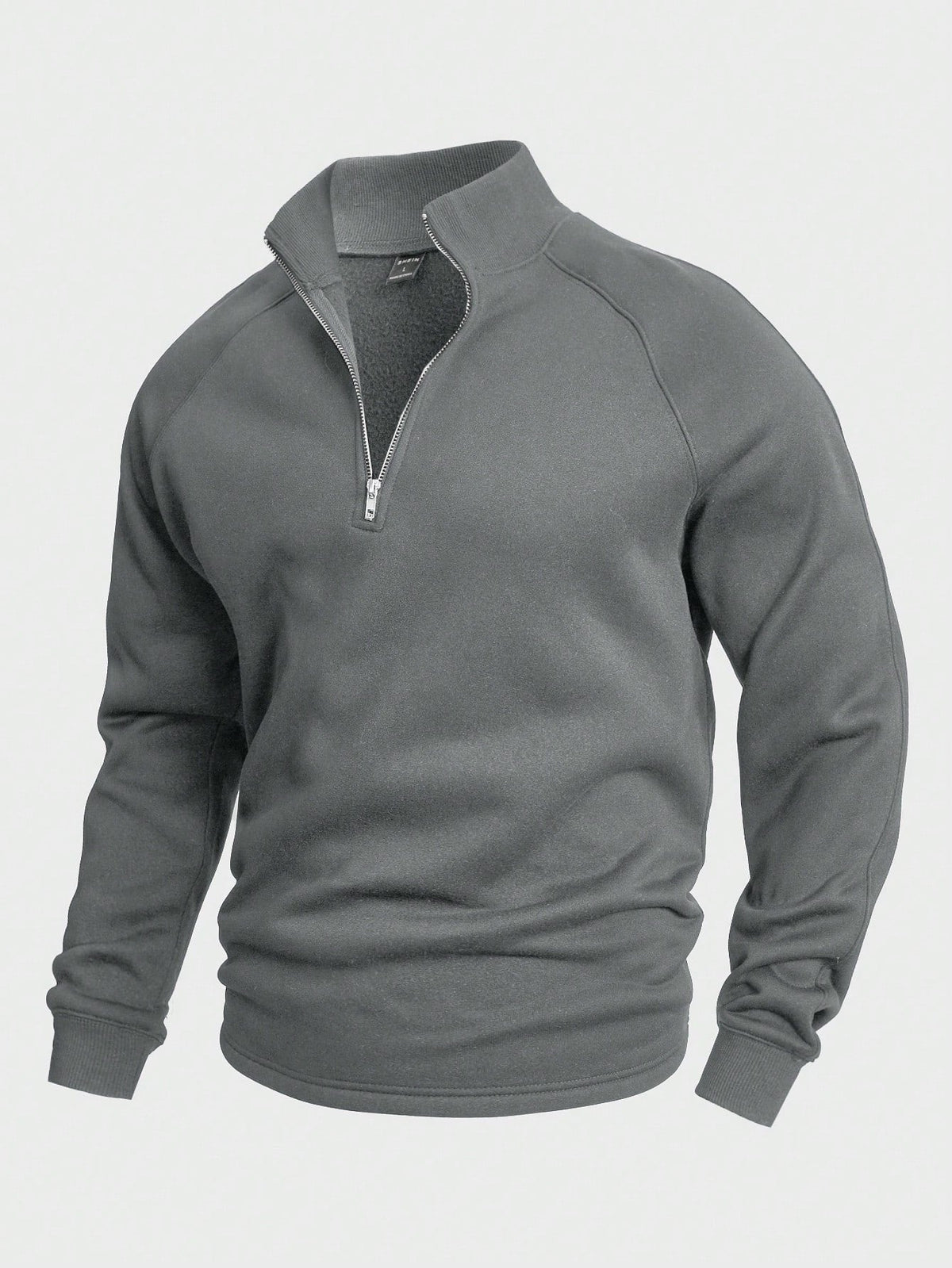 Half Zip Sweatshirt - Men's Warm Winter Pullover-Men's Half-Zip Sweater-Chaps London-Gray-S-Chaps London