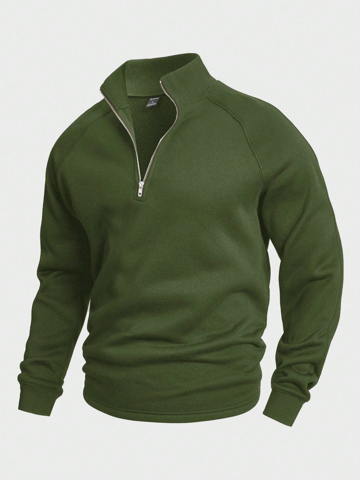 Half Zip Sweatshirt - Men's Warm Winter Pullover-Men's Half-Zip Sweater-Chaps London-Green-S-Chaps London