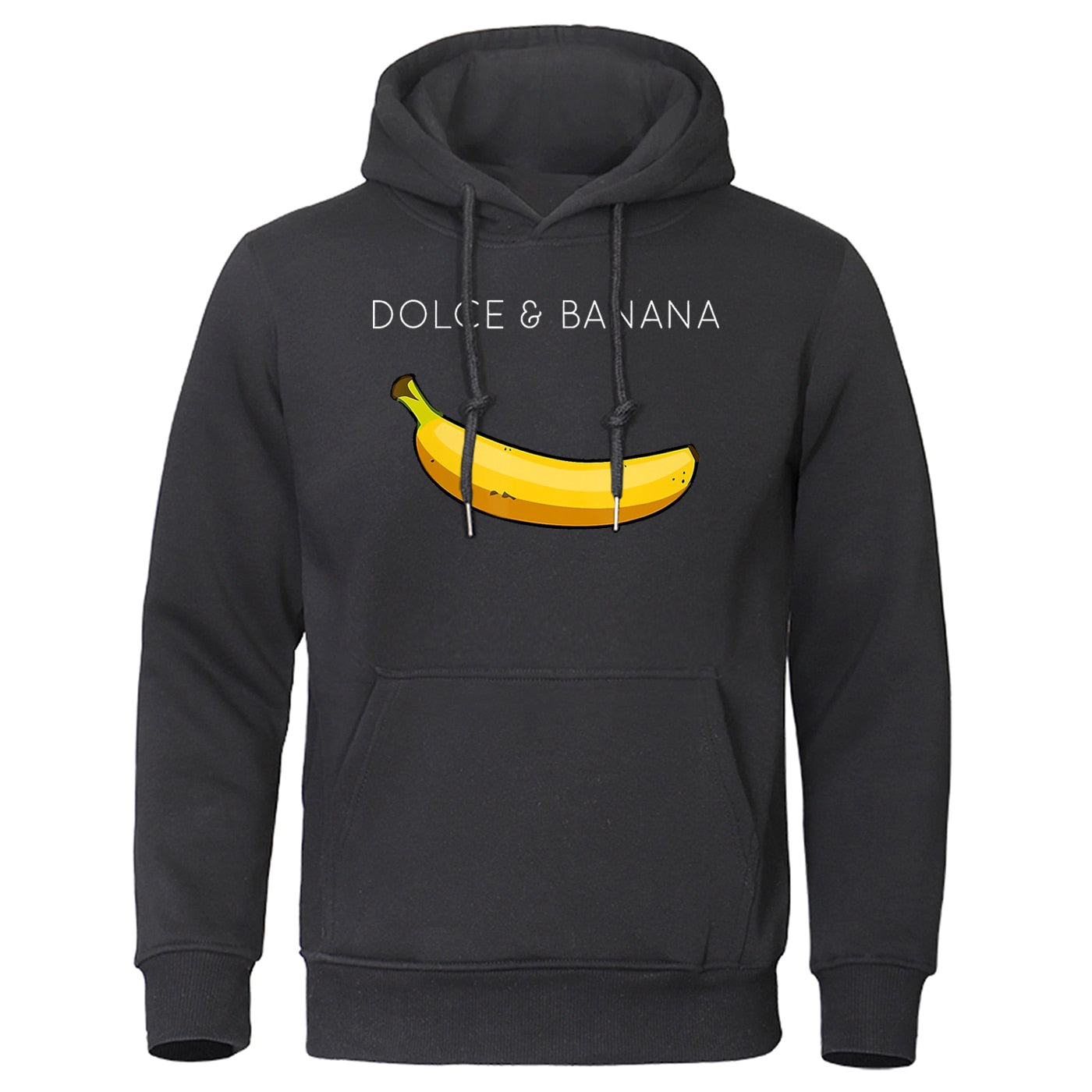 Hoodie - Banana Print - Kangaroo Pocket - Pullover Hoodie - Men's Hoodies-Hoodies & Sweatshirts-Chaps London-Black-S-Chaps London