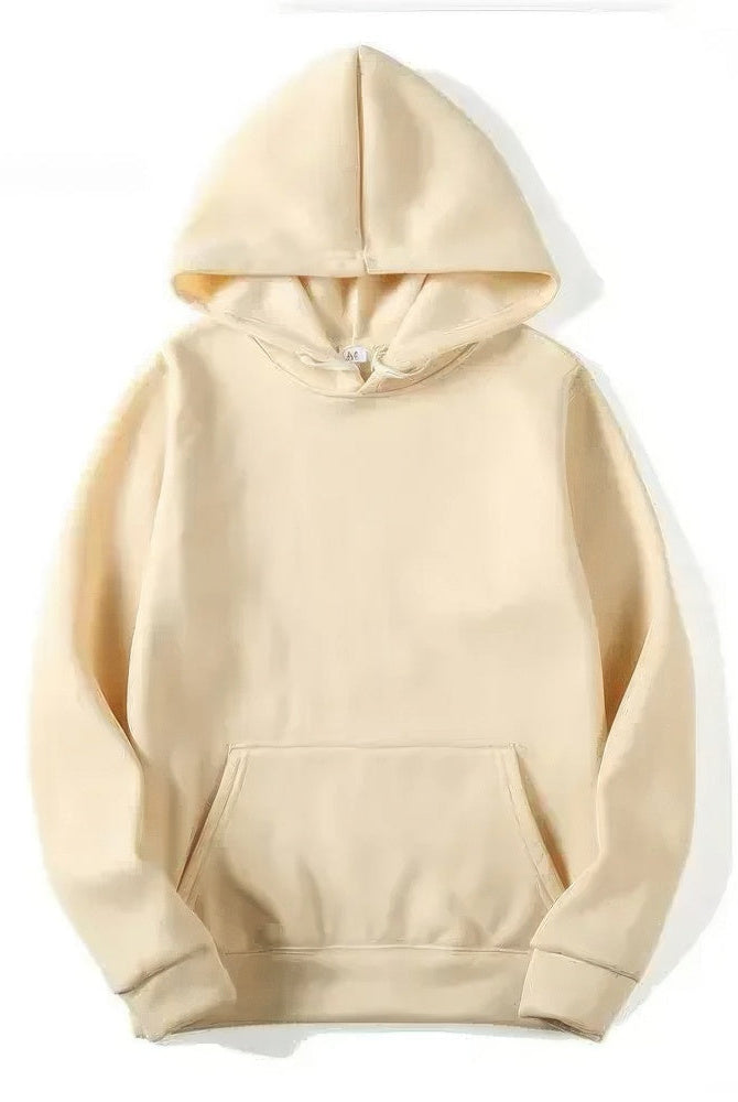 Hoodie - Warm Kangaroo Pocket Pullover Hoodie for Men and Women-Chaps London-Khaki-S-Chaps London