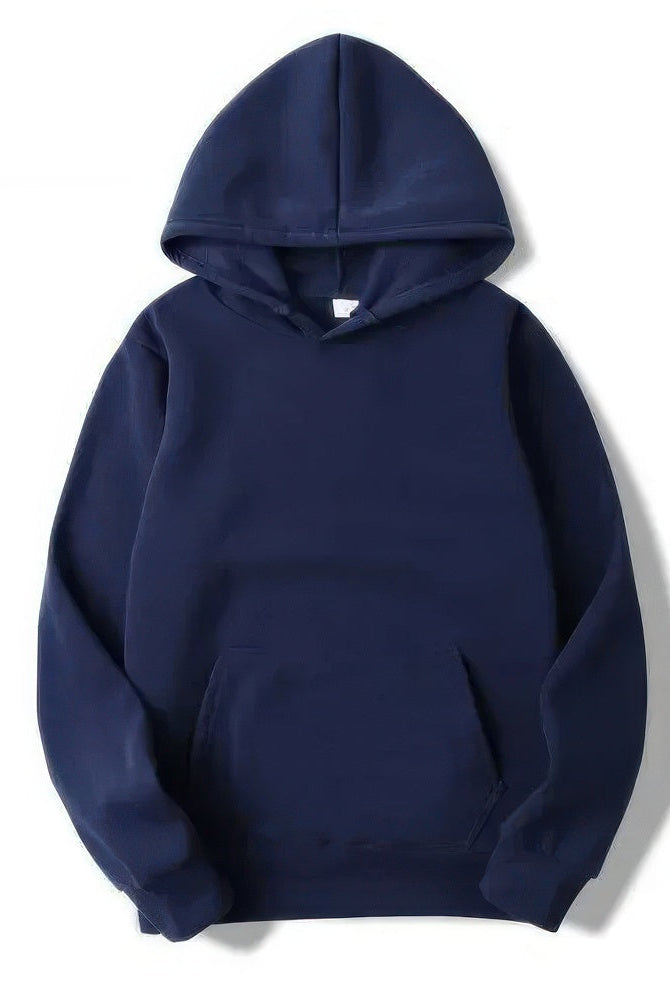 Hoodie - Warm Kangaroo Pocket Pullover Hoodie for Men and Women-Chaps London-Navy Blue-S-Chaps London