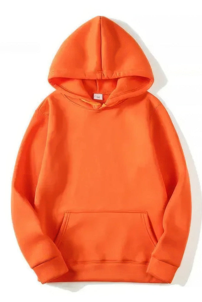 Hoodie - Warm Kangaroo Pocket Pullover Hoodie for Men and Women-Chaps London-Orange-S-Chaps London