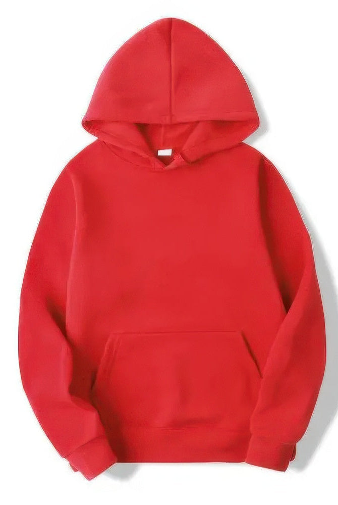 Hoodie - Warm Kangaroo Pocket Pullover Hoodie for Men and Women-Chaps London-Red-S-Chaps London