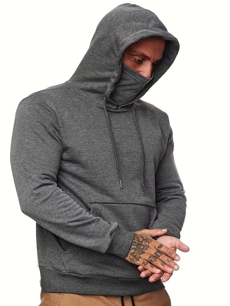 Hoodie with Face Mask - Pullover Pocket Men's Hoodie-Trui man-Chaps London-Chaps London