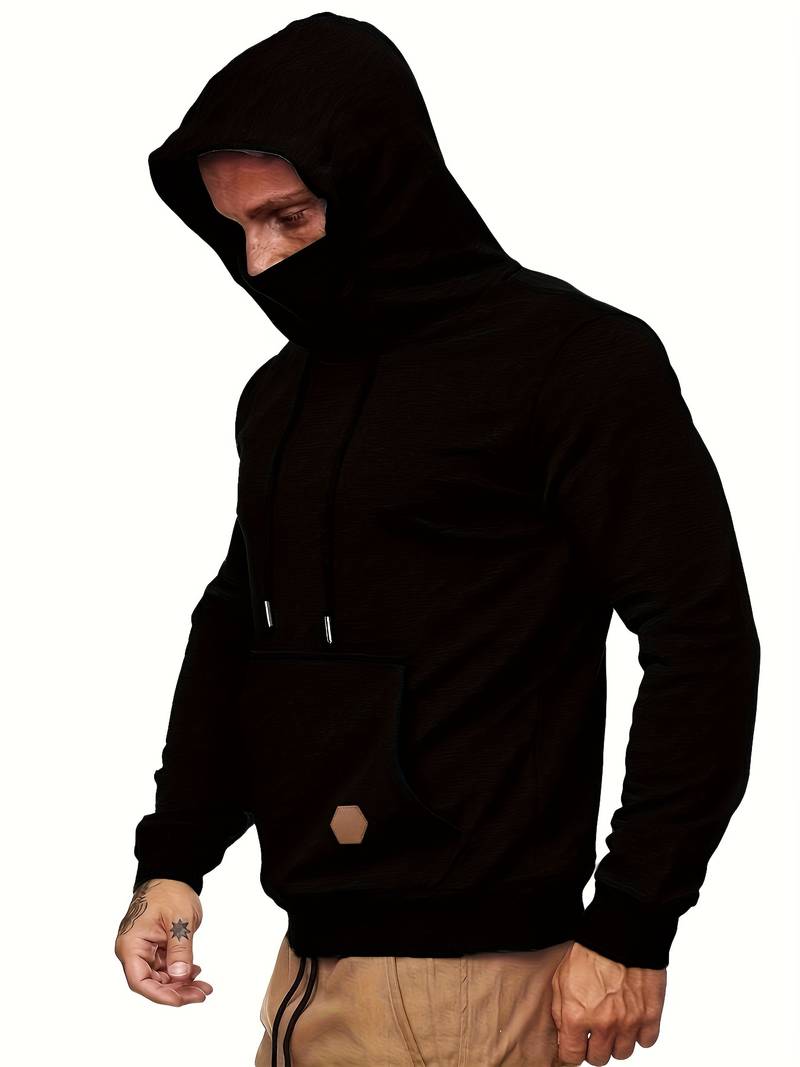 Hoodie with Face Mask - Pullover Pocket Men's Hoodie-Trui man-Chaps London-Chaps London