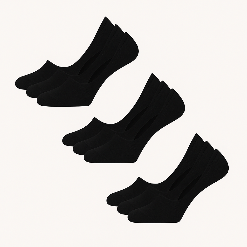 Invisible Socks - Men's Loafer Cut 9 Pair Pack-Footie Socks-Chaps London-Black-S (EU 35-38)-Chaps London