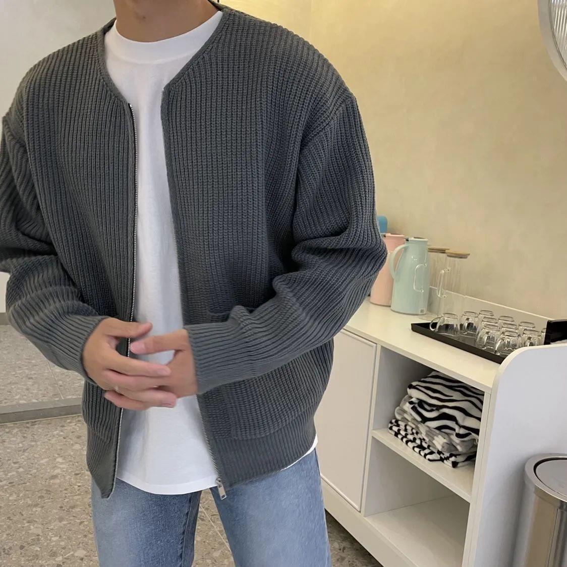 Knitted Cardigan - Men's Chunky Full Zip with Pockets-Cardigans-Chaps London-Chaps London