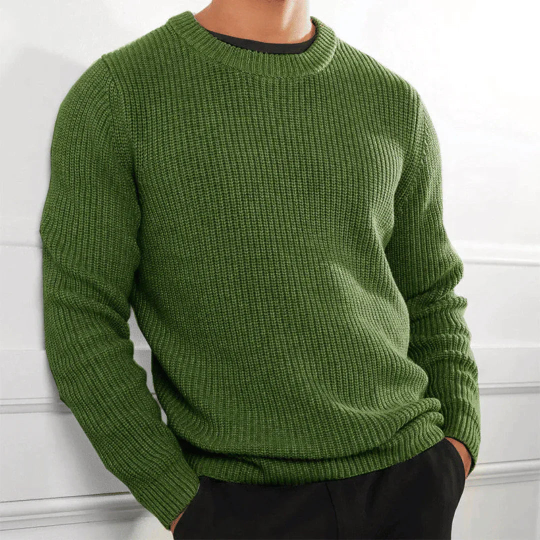 Knitted Jumper | Crew Neck | Regular Fit | Knitted Sweater | Men's Knitwear-Men Sweatshirts-Chaps London-Green-XS-Chaps London