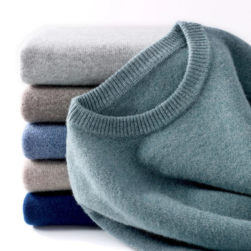 Knitted Jumper - Warm Round Neck Men's Pullover-Trui man-Chaps London-Chaps London
