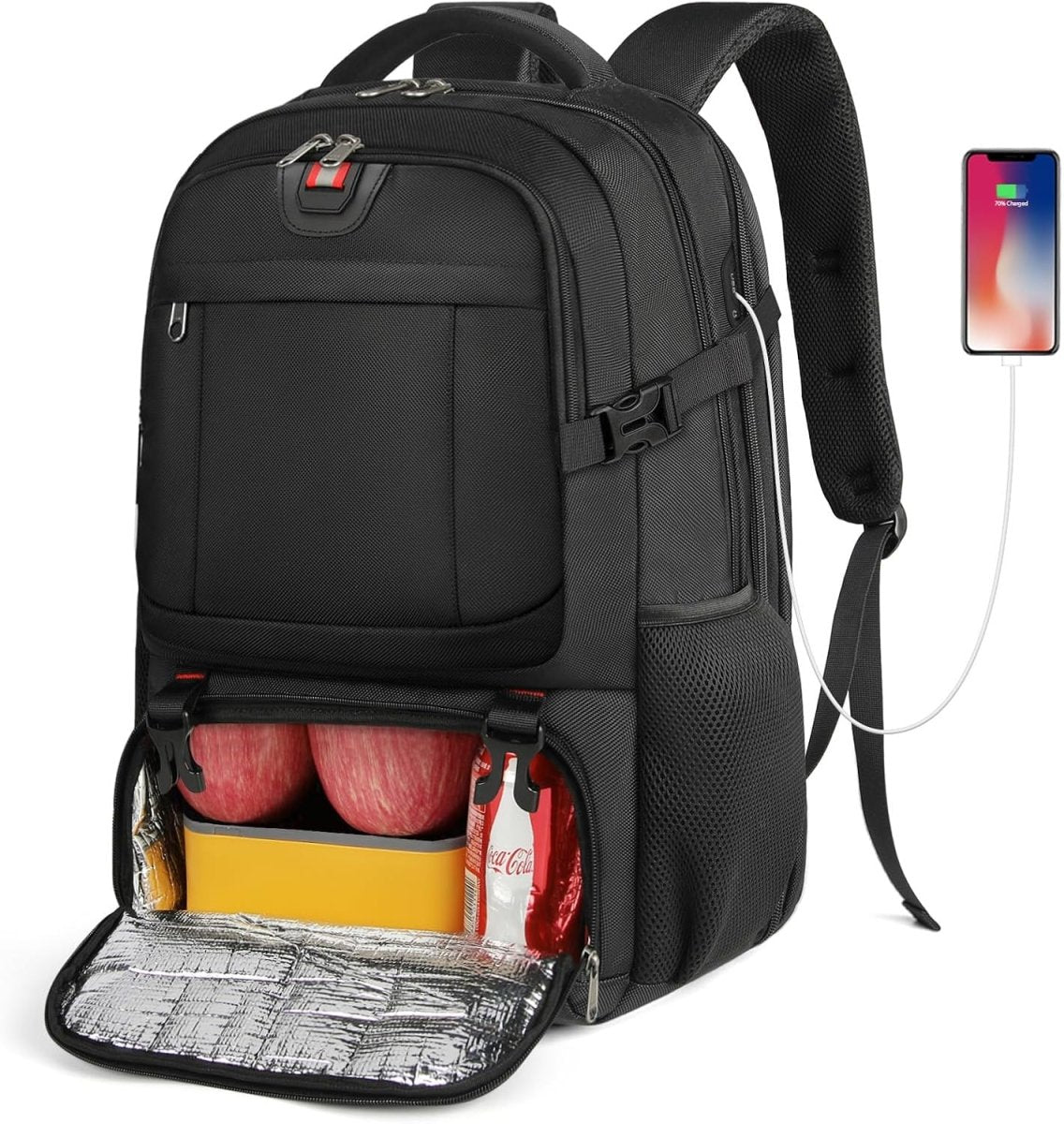 Laptop Travel Rucksack | Insulated Food Compartment | USB Port | 50L-Backpack-Chaps London-Chaps London