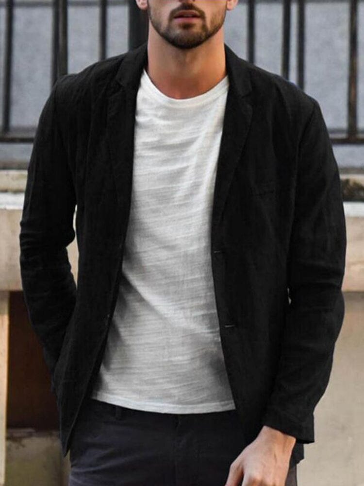 Linen Blazer - Men's Lightweight Single Breasted Cotton Blazer Jacket-Chaps London-Chaps London