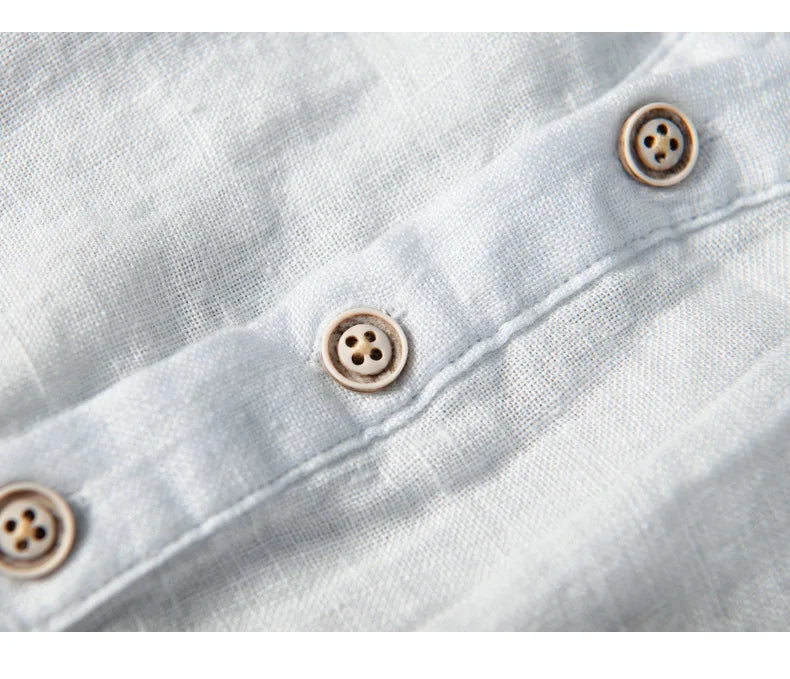 Linen Shirt - Button-Up - Lightweight - Short Sleeve Shirt - Men's Shirts-Shirts-Chaps London-Chaps London