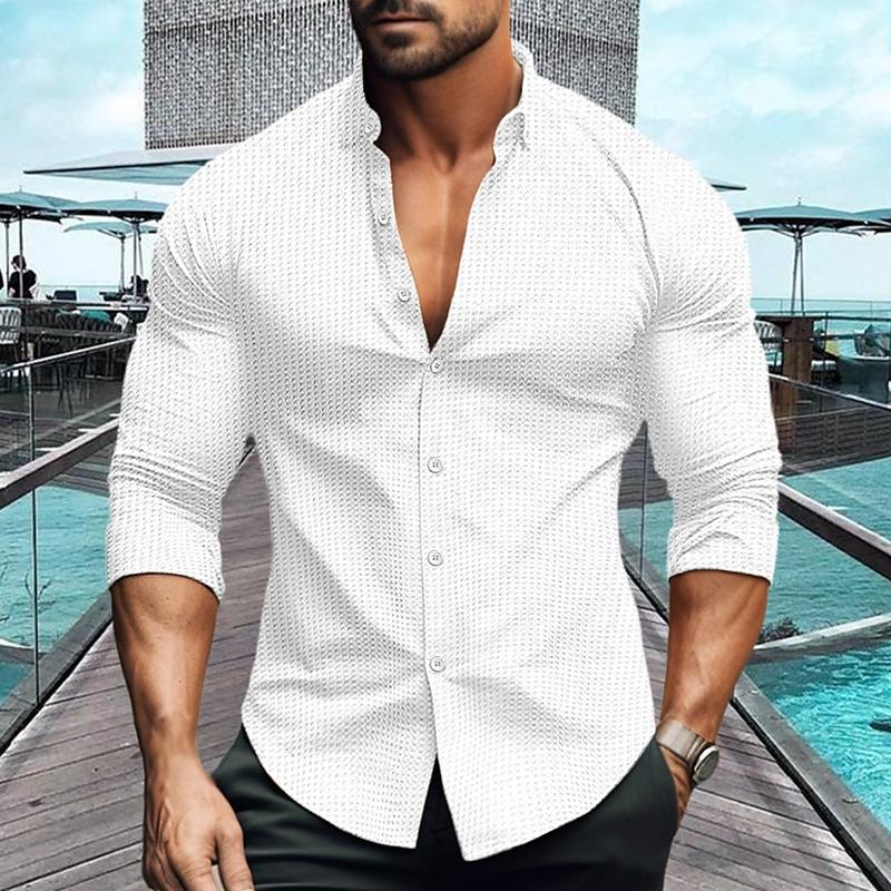 Long Sleeve Shirt - Men's Breathable Collared Button Up-Men's Top-Chaps London-White-S-Chaps London