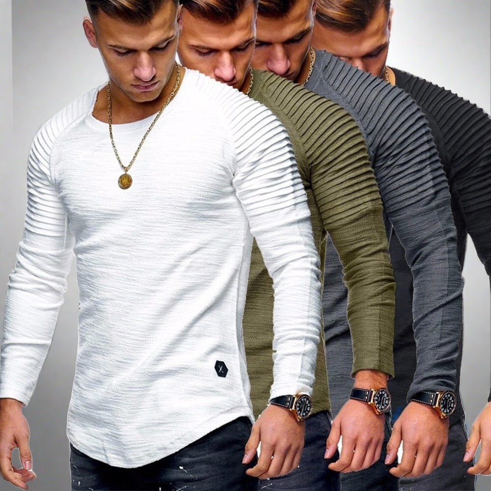 Long Sleeve T-Shirt - Casual - Crew Neck - Sweater - Men's Clothing-T-Shirts-Chaps London-Chaps London