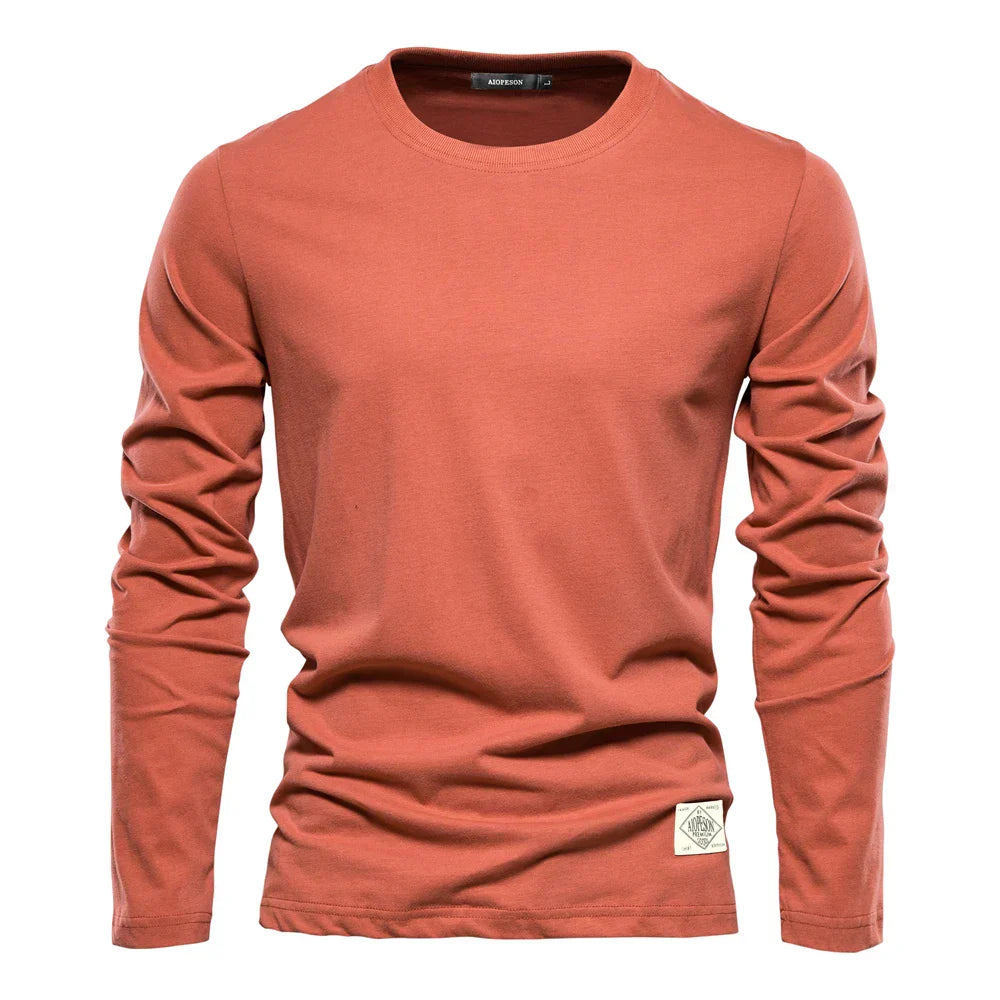 Long Sleeve T-Shirt - Men's Plain Crew Neck-T-shirt man-Chaps London-Chaps London