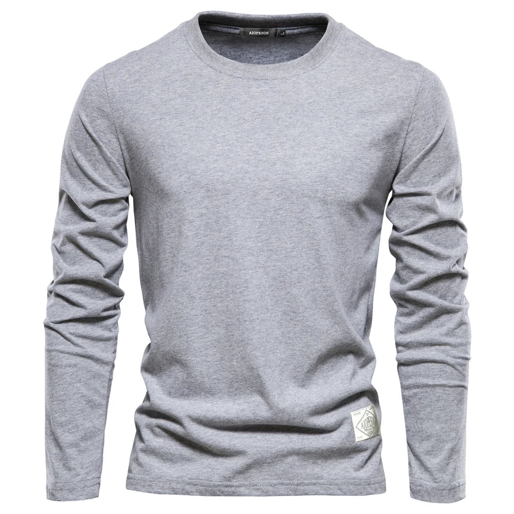 Long Sleeve T-Shirt - Men's Plain Crew Neck-T-shirt man-Chaps London-Chaps London