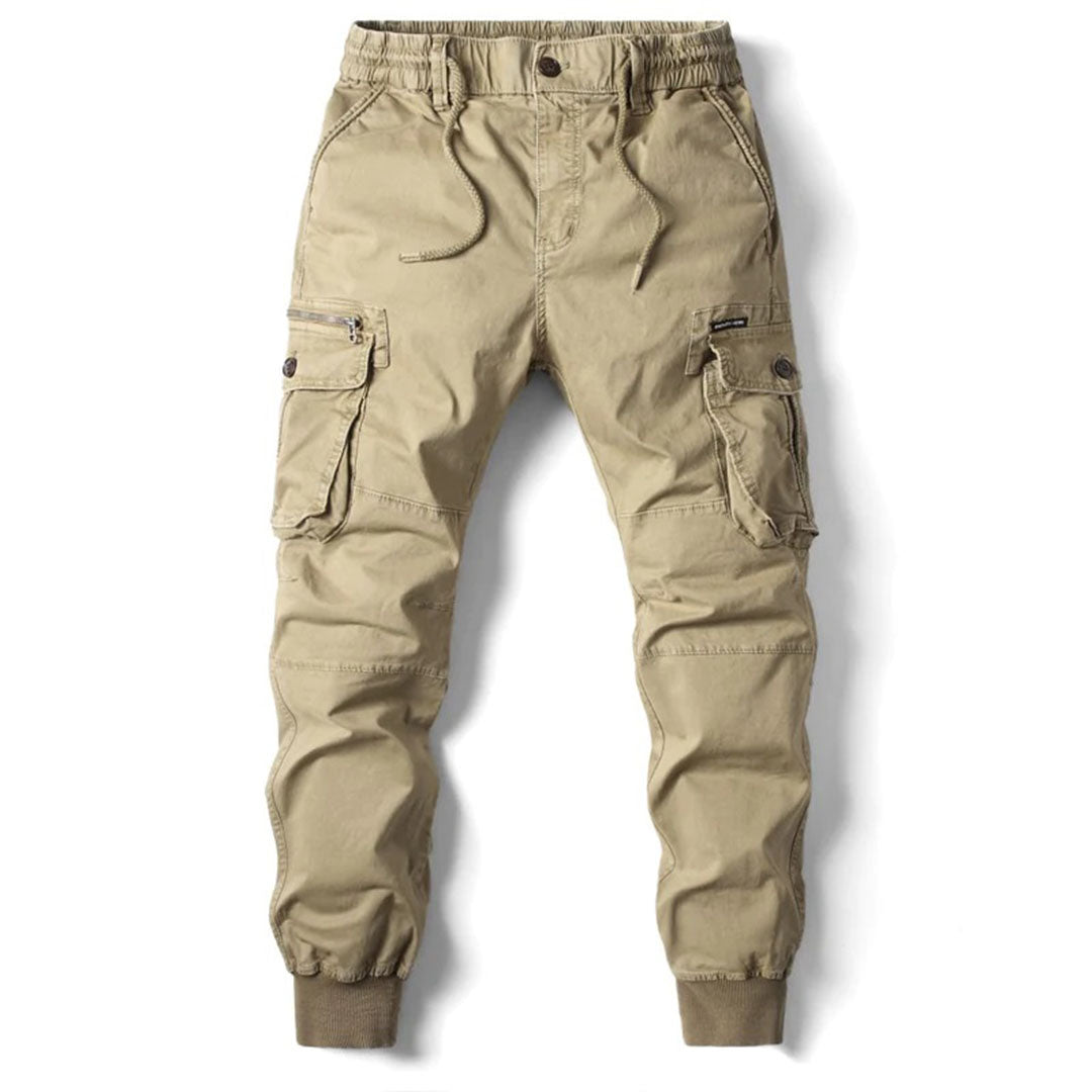 Men's Cargo Joggers | Drawstring | Pockets | Cargo Pants | Men's Pants-Chaps London-Desert Taupe-29-Chaps London