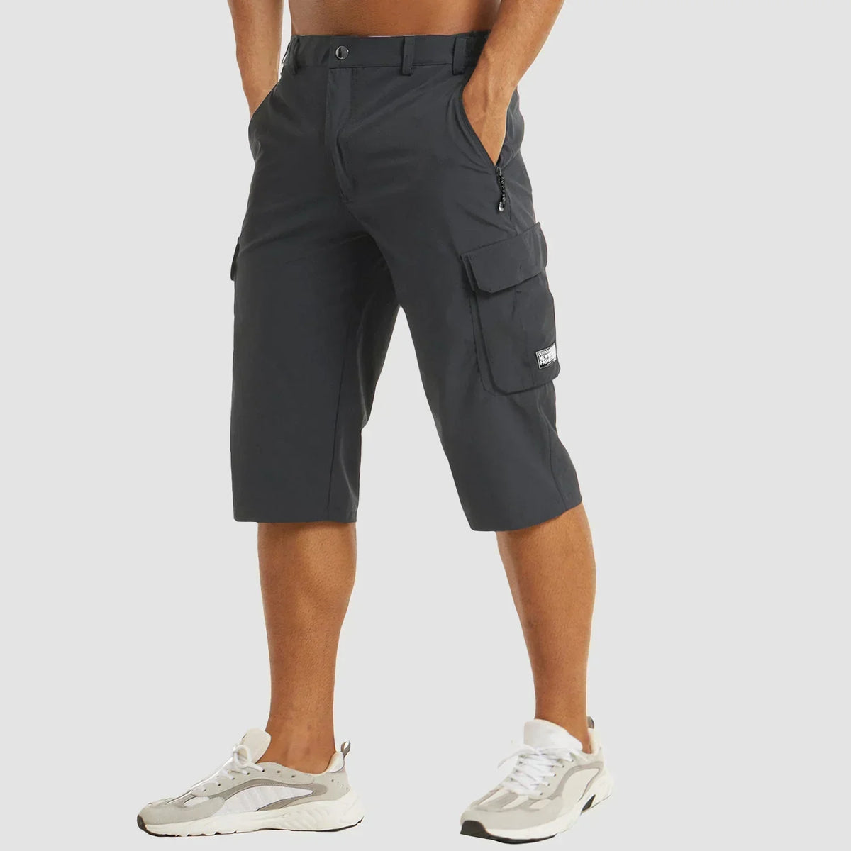 Men's Cargo Pants | Casual | Pockets | Cargo Shorts | Men's Pants-Cargo Shorts-Chaps London-Dark Grey-M-Chaps London