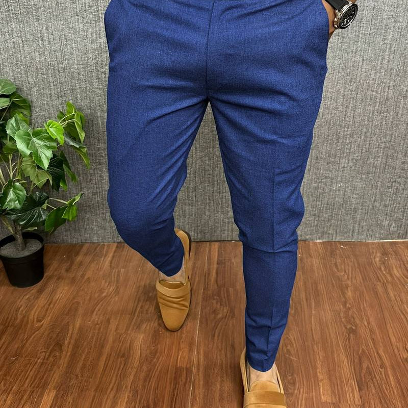 Men's Chinos | Classic | Slim Fit | Chino Pants | Men's Trousers-Chaps London-Blue-S-Chaps London