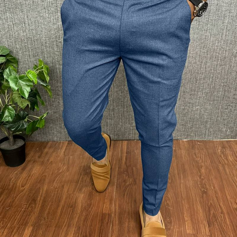Men's Chinos | Classic | Slim Fit | Chino Pants | Men's Trousers-Chaps London-Light Blue-S-Chaps London