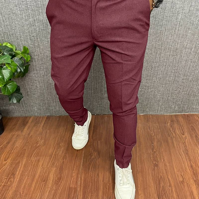 Men's Chinos | Classic | Slim Fit | Chino Pants | Men's Trousers-Chaps London-Red-S-Chaps London