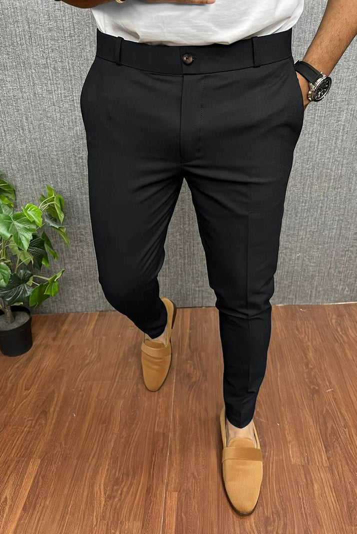 Men's Chinos | Classic | Slim Fit | Chino Pants | Men's Trousers-Chaps of London-Black-S-Chaps of London