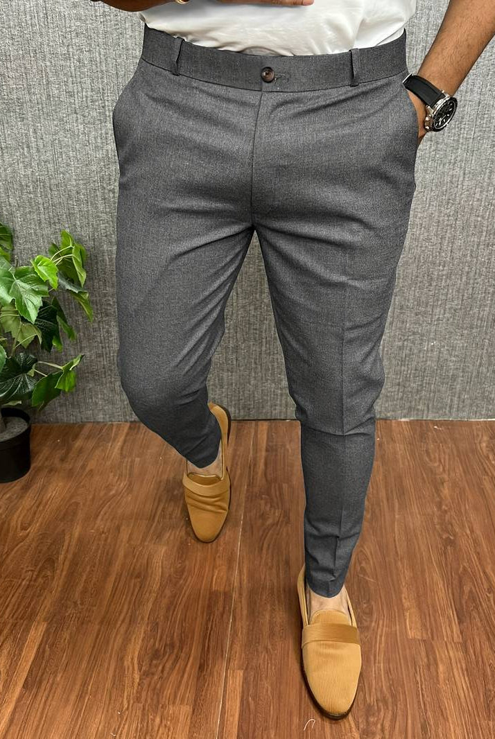Men's Chinos | Classic | Slim Fit | Chino Pants | Men's Trousers-Chaps of London-Dark Grey-S-Chaps of London