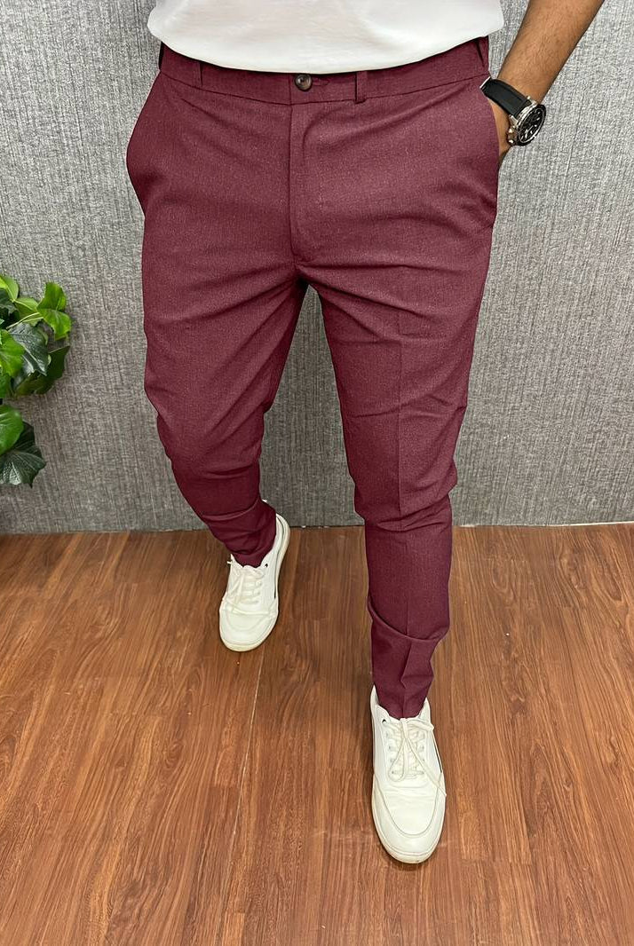 Men's Chinos | Classic | Slim Fit | Chino Pants | Men's Trousers-Chaps of London-Red-S-Chaps of London