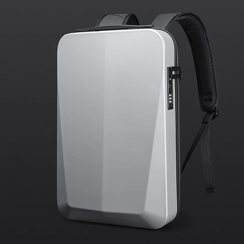 Men's Hardshell Backpack | Anti Theft Combination Lock | USB Charging Port-Backpack-Chaps London-Silver-Chaps London