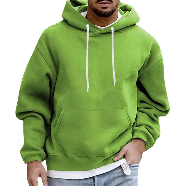 Men's Hoodie | Comfy | Pocket | Pullover Hoodie | Men's Clothing-Men Sweaters-Chaps London-Light Green-M-Chaps London