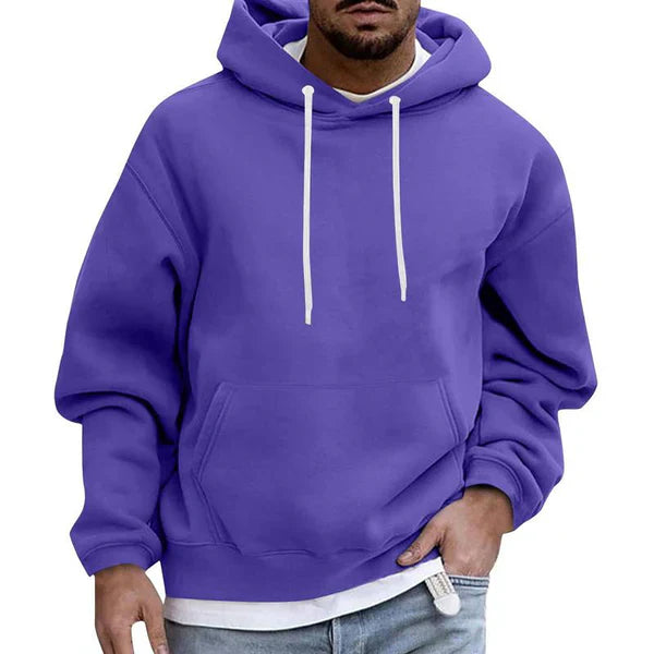 Men's Hoodie | Comfy | Pocket | Pullover Hoodie | Men's Clothing-Men Sweaters-Chaps London-Violet-M-Chaps London
