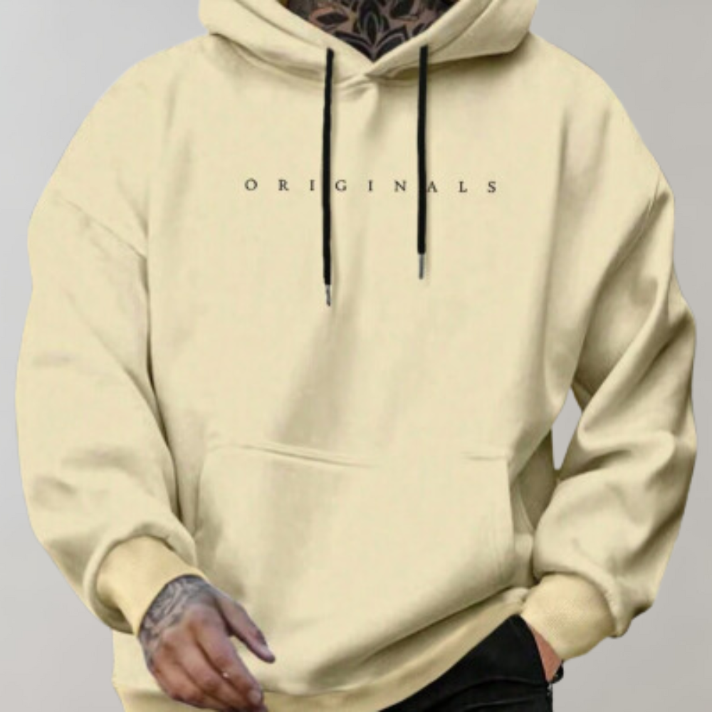 Men's Hoodie - Comfy Trendy Pullover Hoodie with Kangaroo Pocket-Hoodies-Chaps London-Yellow-S-Chaps London