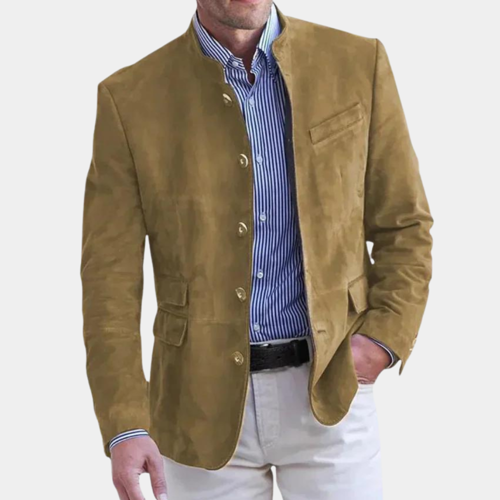 Men's Jacket | Business Casual | Single Breasted | Blazer Jacket | Men's Blazer-Men Winter Jacket-Chaps London-Brown-S-Chaps London