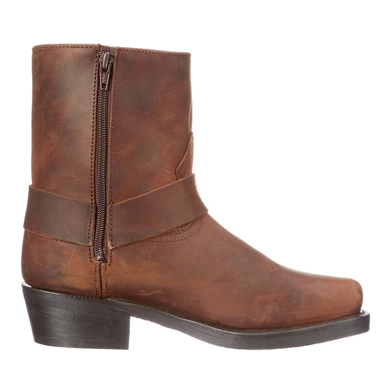 Men's Leather Western Cowboy Boots with Side Zip-Boots-Chaps London-Chaps London
