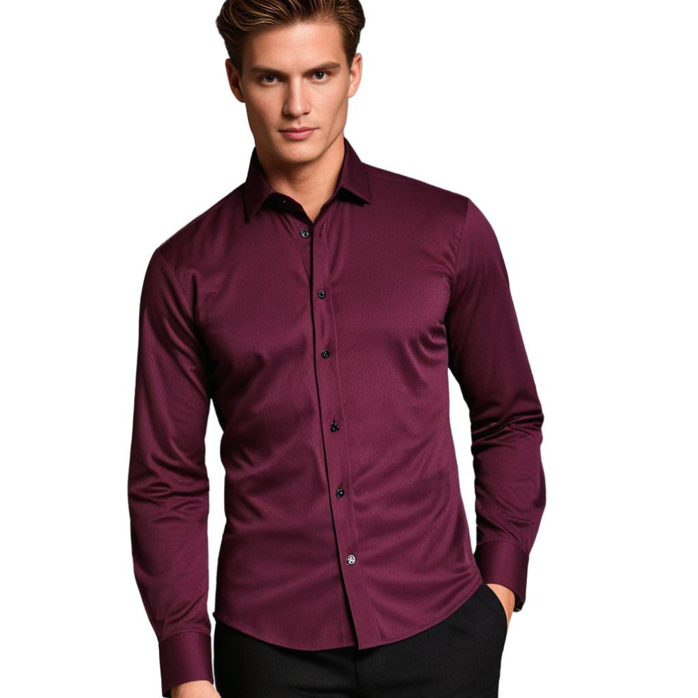 Men's Non Iron Shirt | Stretch | Slim Fit | Dress Shirt | Button-Up Shirt-Dress Shirts-Chaps London-Chaps London