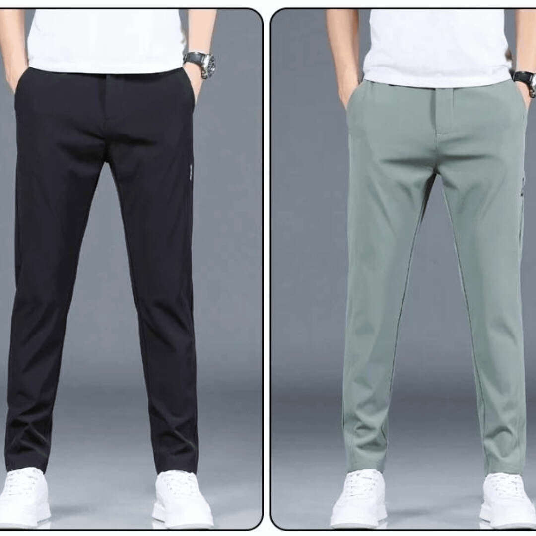Men's Pants - Elastic Waist - Slim Fit - Casual Pants - Stretch Pants-Chaps London-Chaps London