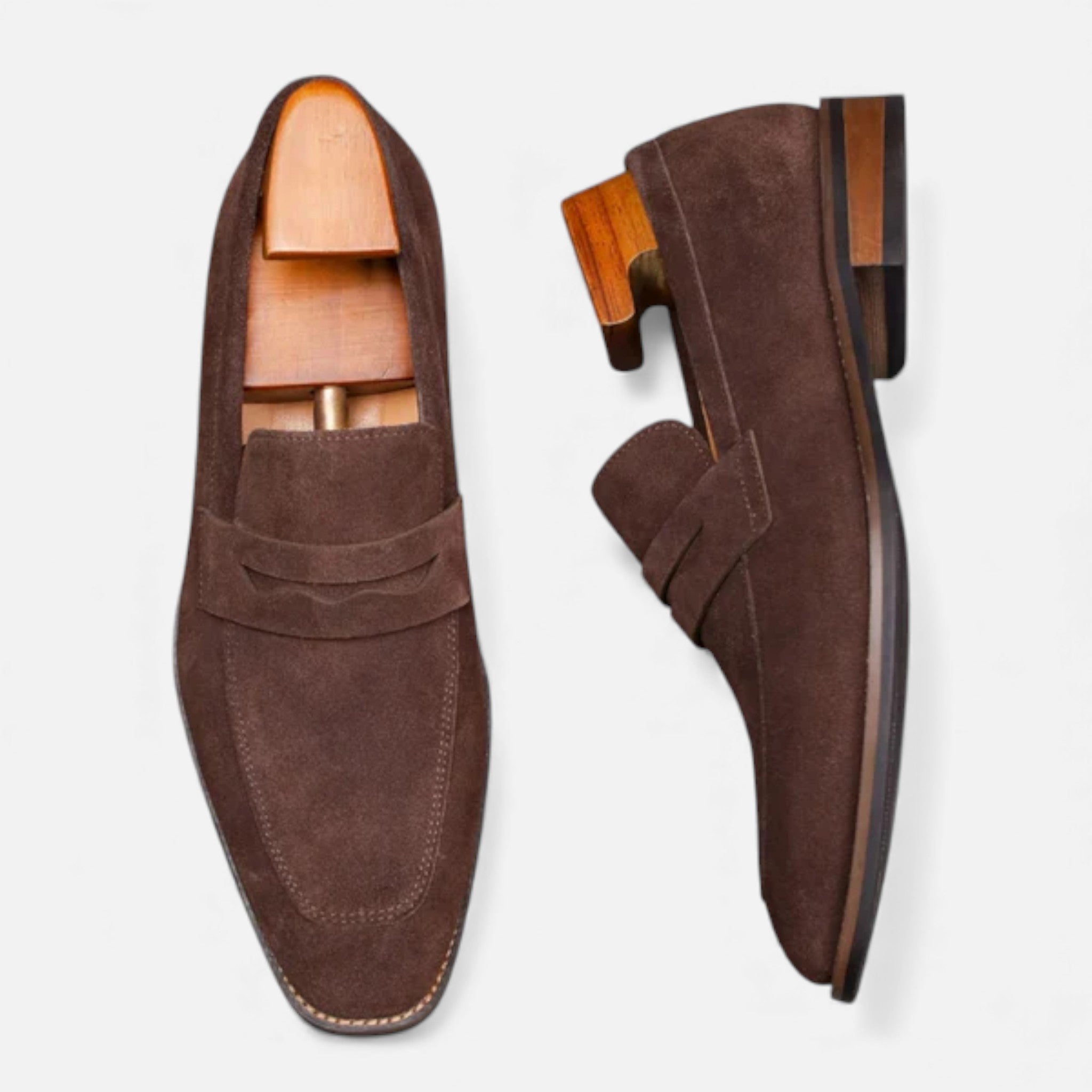 Men's Penny Loafers | Suede | Slip-On | Leather Loafers-Loafers-Chaps London-Chaps London