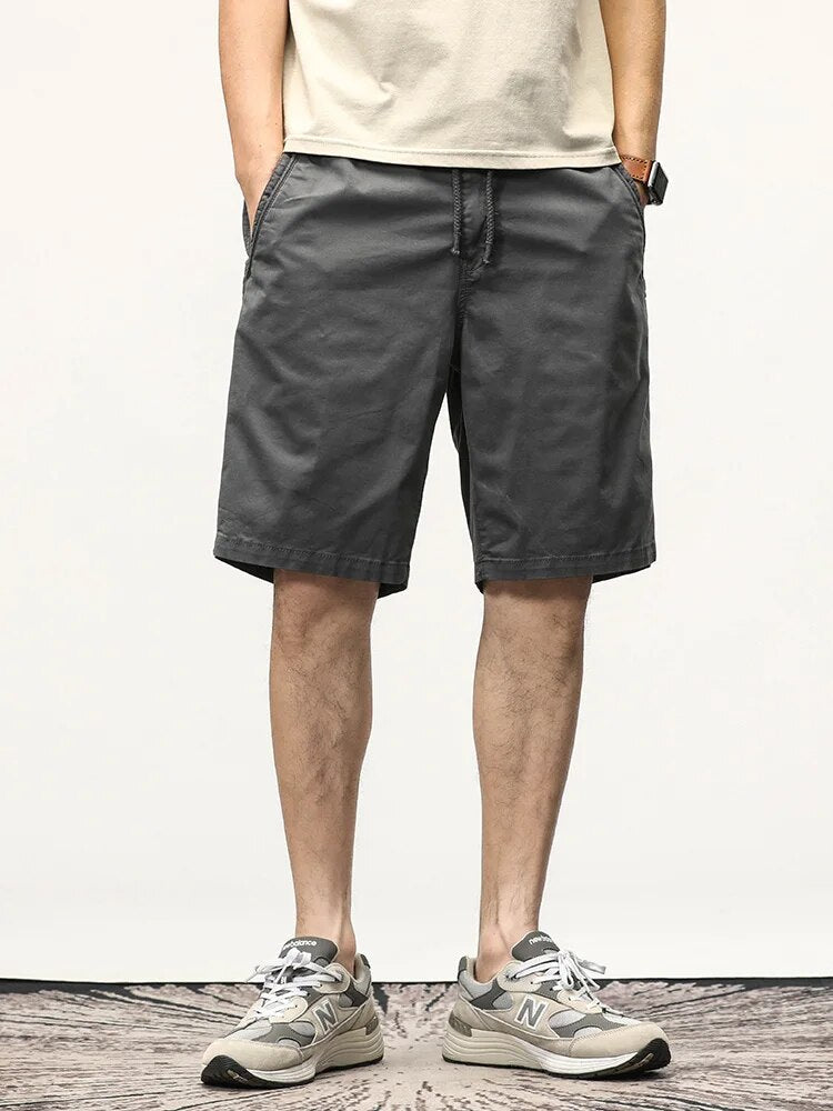 Men's Shorts - Drawstring - Long - Casual Shorts - Summer Shorts-shorts-Chaps London-Dark Gray-28-Chaps London