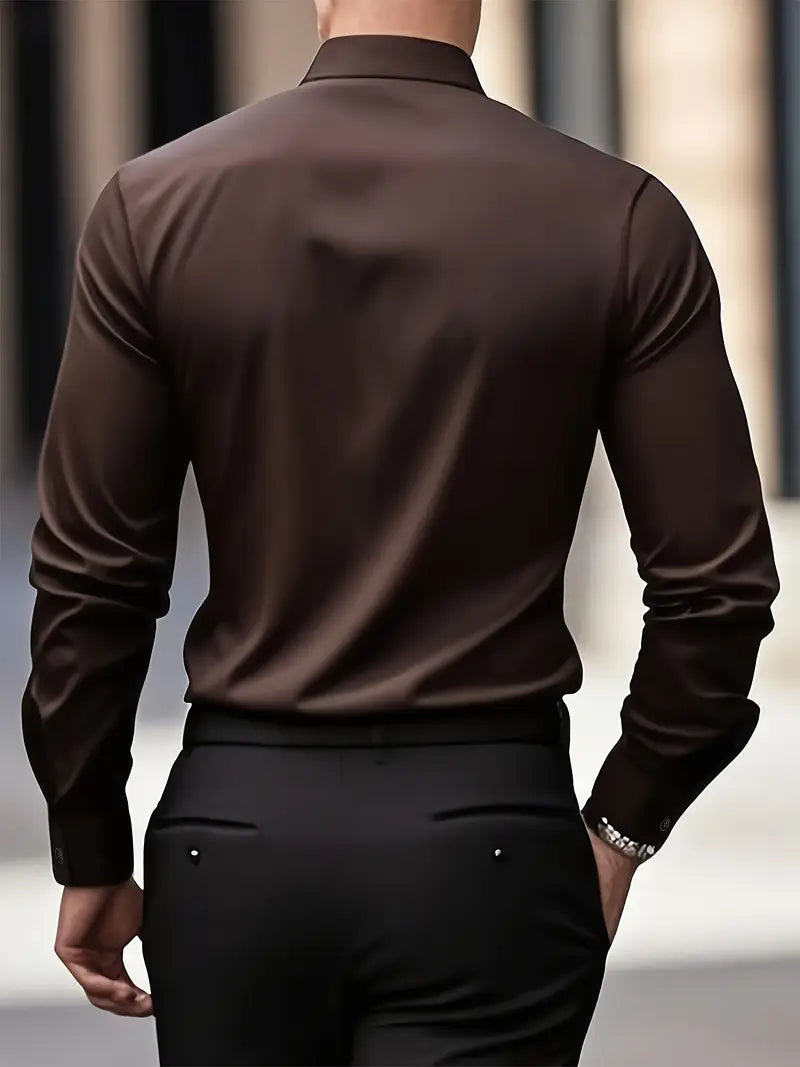 Non Iron Shirt | Wrinkle Free | Slim Fit | Button-Up Shirt | Men's Shirts-Men’s Dress Shirt-Chaps London-Chaps London
