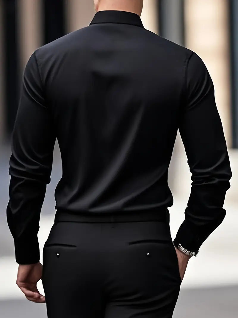 Non Iron Shirt | Wrinkle Free | Slim Fit | Button-Up Shirt | Men's Shirts-Men’s Dress Shirt-Chaps London-Chaps London