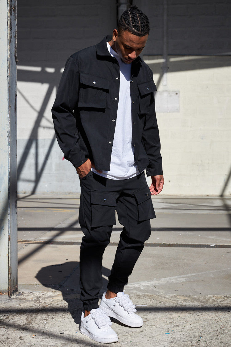 Overshirt - Men's Long Sleeve Button-Up Shirt with Breast Pockets-Chaps London-Chaps London