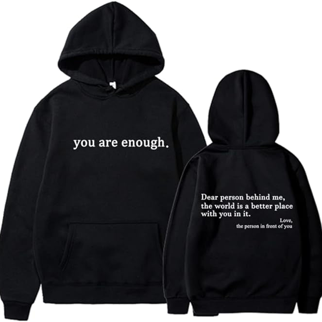 Black hoodie front and back views with printed text design shown flat | Chaps London