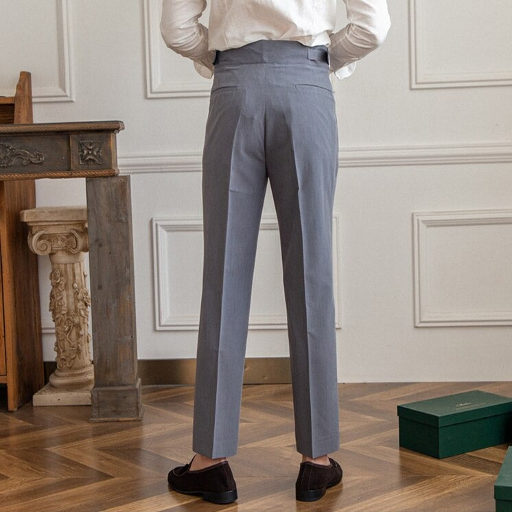 Pleated Pants - Men's Stylish Adjustable Waist Formal Dress Pants-Men Pants-Chaps London-Chaps London