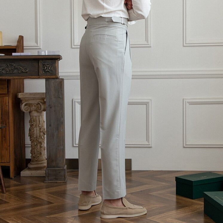 Pleated Pants - Men's Stylish Adjustable Waist Formal Dress Pants-Men Pants-Chaps London-Chaps London