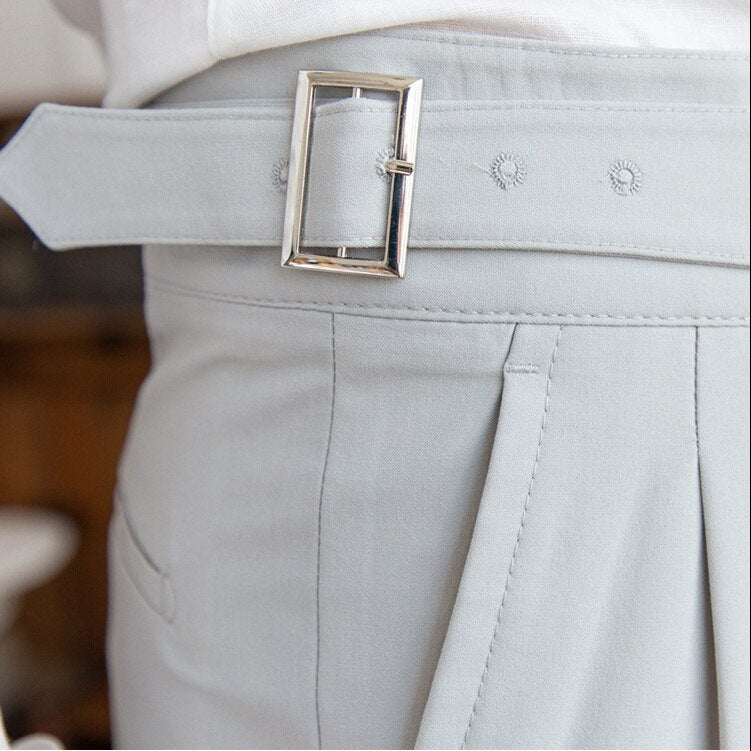 Pleated Pants - Men's Stylish Adjustable Waist Formal Dress Pants-Men Pants-Chaps London-Chaps London