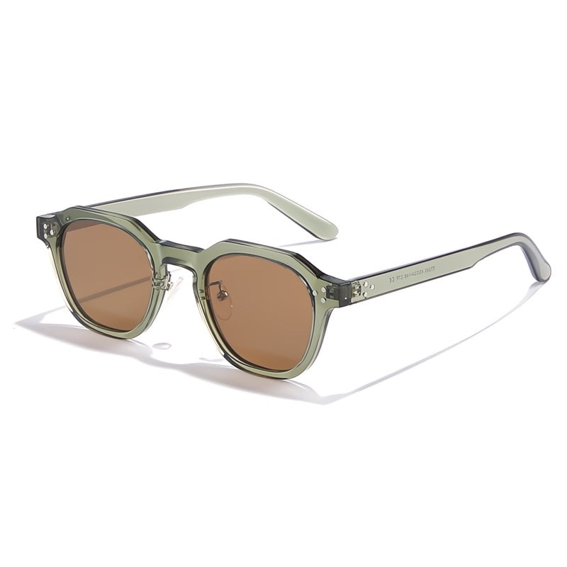Polarised Sunglasses - Men's UV400 Clear Frame-Sunglasses-Chaps London-Brown Green-Chaps London
